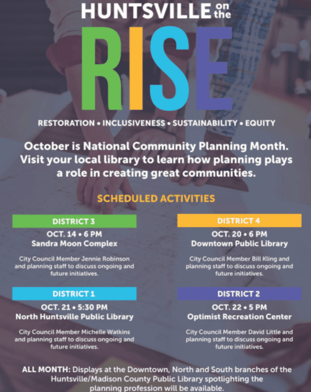 Huntsville is hosting town hall meetings to discuss city planning this week!